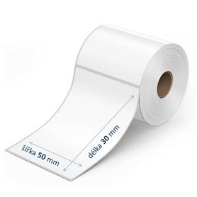 50 x 30 etikety v roli, bez perforace za etiketou