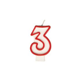 Svíčka číslová "3" 75 mm (1 ks)