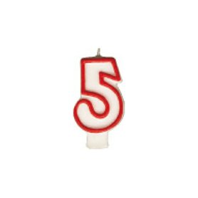 Svíčka číslová "5" 75 mm (1 ks)