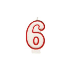Svíčka číslová "6" 75 mm (1 ks)