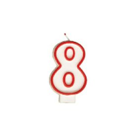 Svíčka číslová "8" 75 mm (1 ks)