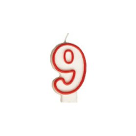 Svíčka číslová "9" 75 mm (1 ks)
